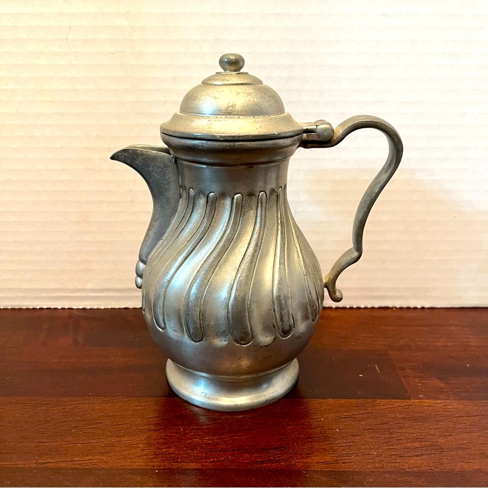 Antique Les Postainier Hutois Finstain Pewter Lidded Tankard; 1950’s.